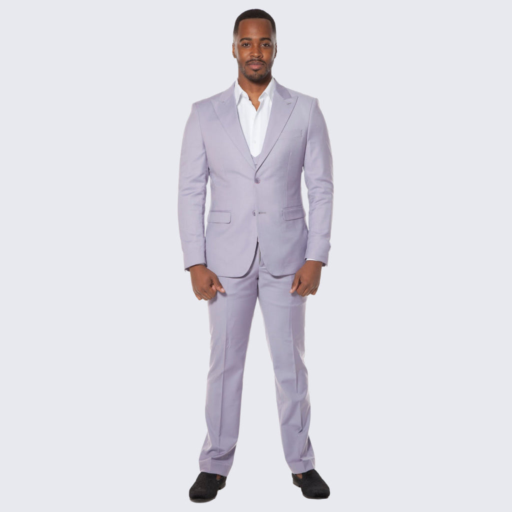 [DISCOUNTED] Men's Lavender Suit Three Piece Set - Limited Sizes