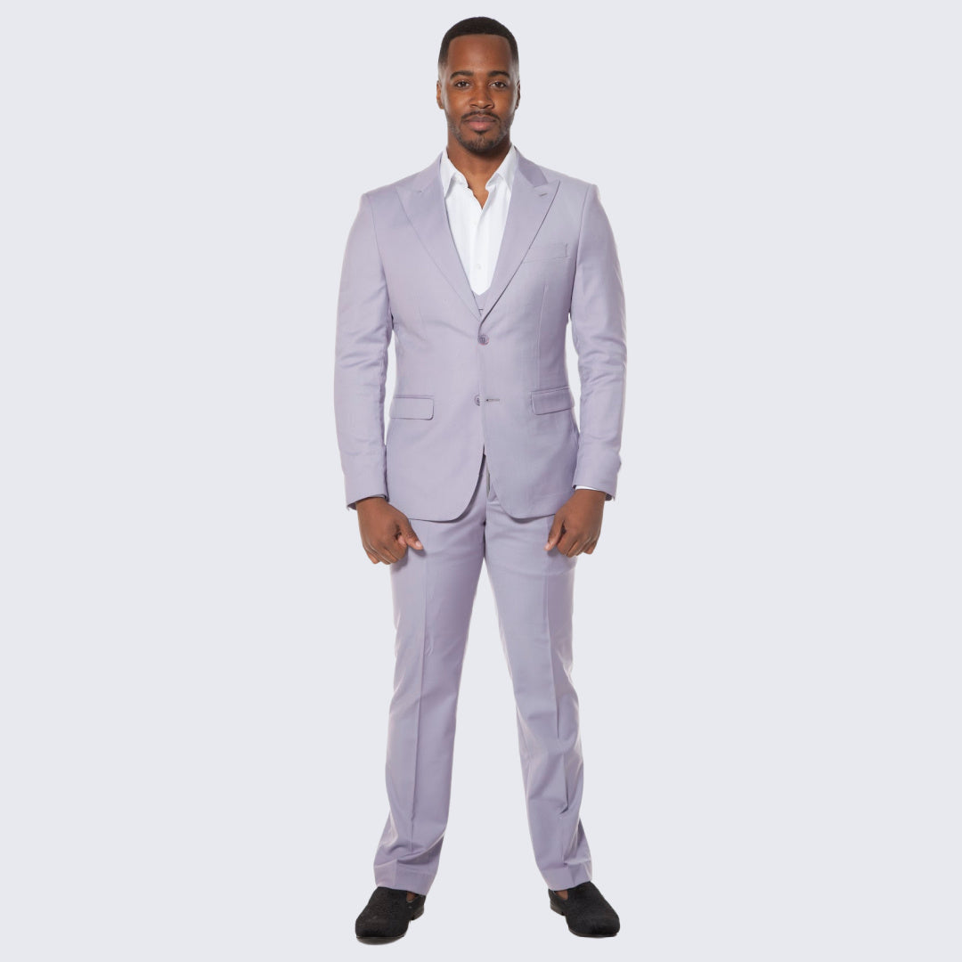 [DISCOUNTED] Men's Lavender Suit Three Piece Set - Limited Sizes