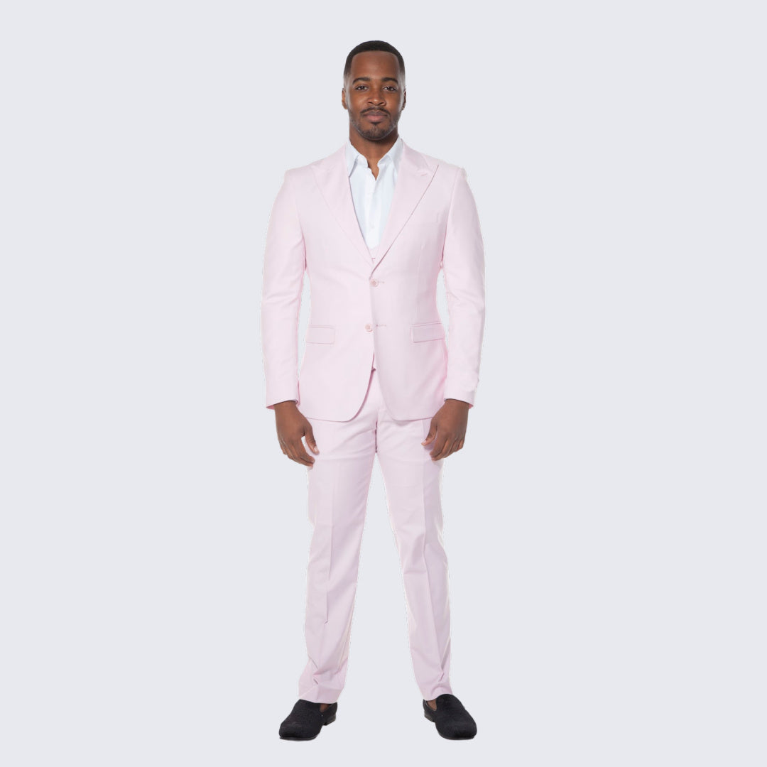 [DISCOUNTED] Men's Pink Suit Three Piece Set - Limited Sizes