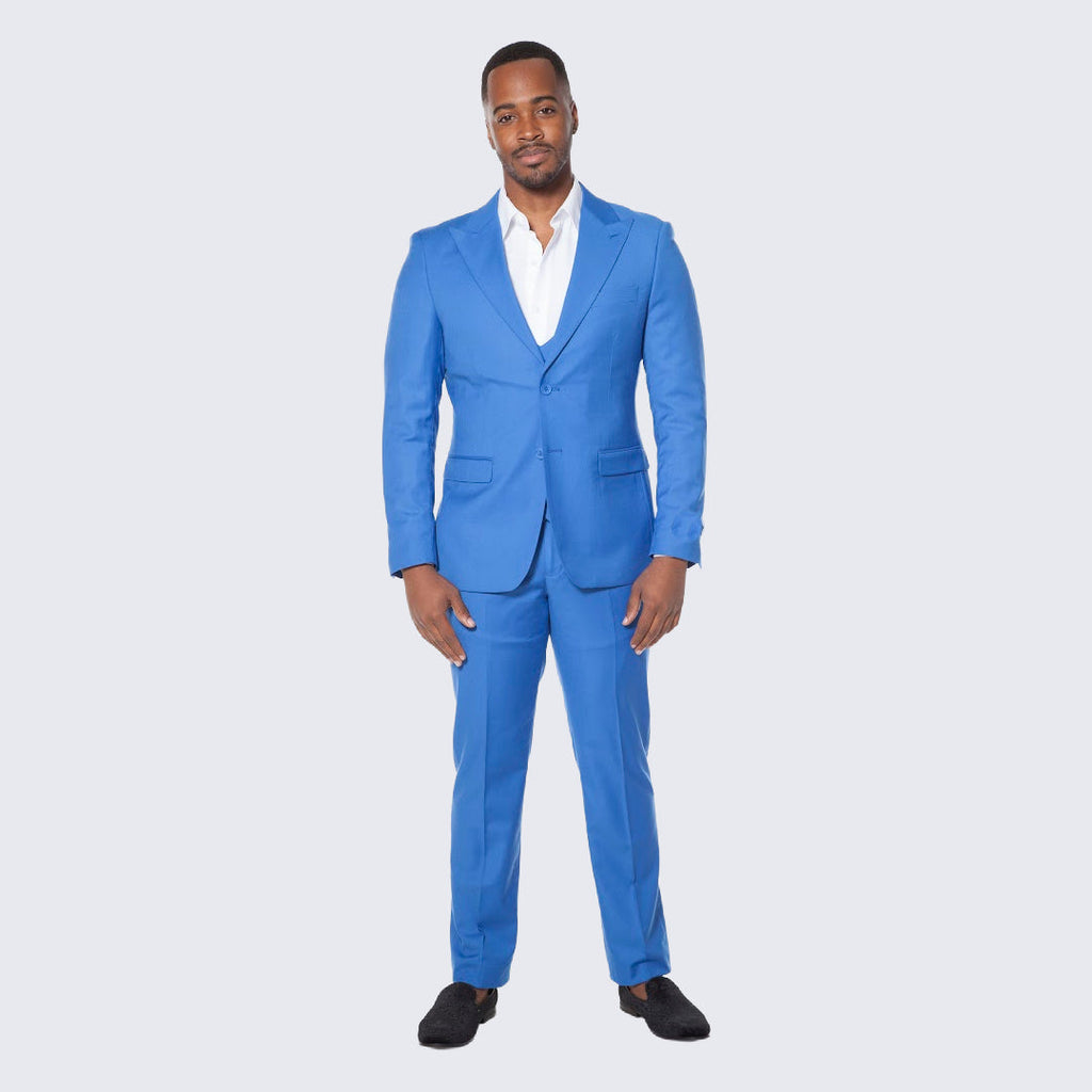 [DISCOUNTED] Men's Royal Blue Suit Three Piece Set - Limited Sizes