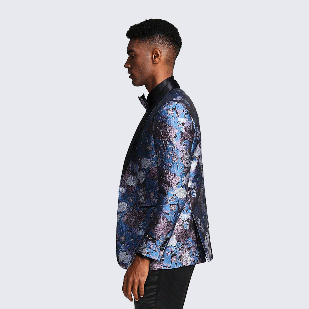 [DISCOUNTED] Rose and Lavender Tuxedo Jacket Floral Pattern Slim Fit - Limited Sizes