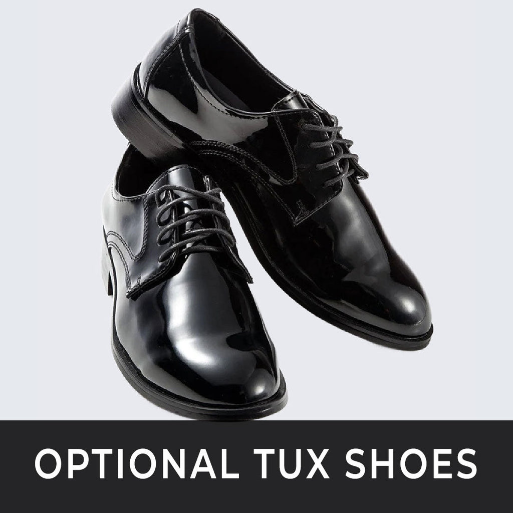 Slim Fit Tuxedo Package - Black Tuxedo Notch Lapel Set with Shirt, Vest, and Cufflink Set